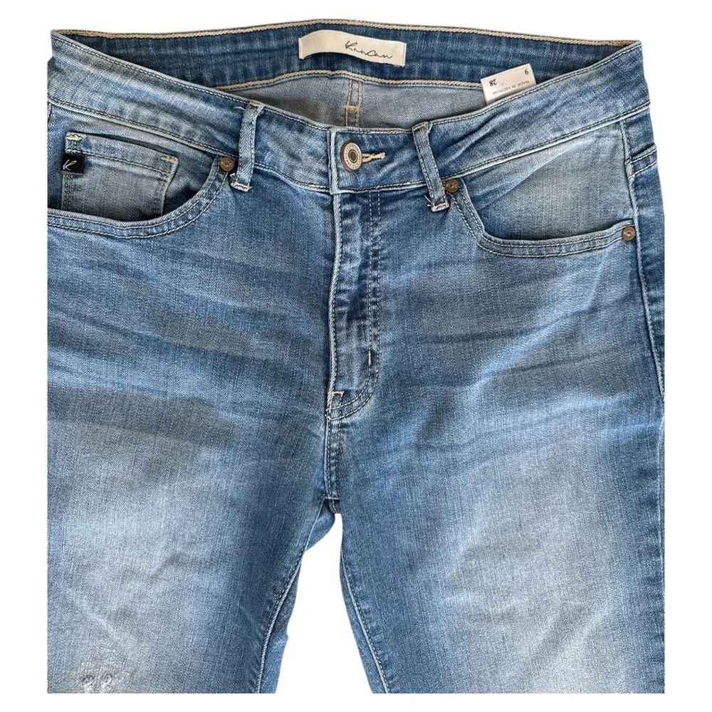 KanCan Jeans Mid- Rise Womens Size 9/28 Distressed Destroyed - Picture 2 of 5